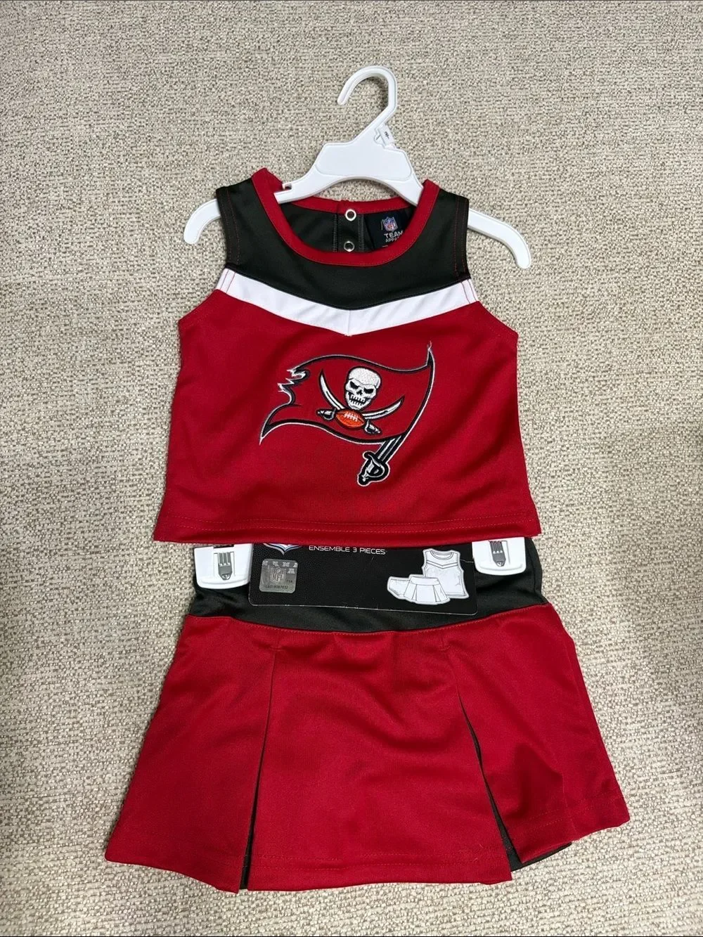 NFL Red and Black Buccaneers Cheerleader Outfit for Kids size 2T